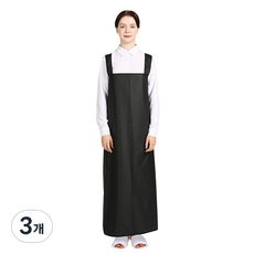 웰프런 우레탄 방수앞치마 검정파이핑 대, 무광블랙, 3개
