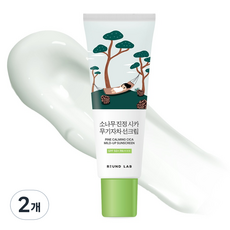 라운드랩 소나무 진정 시카 무기자차 선크림 SPF50+ PA++++, 40ml, 2개