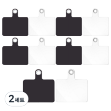 Yeoni Factory 手機殼通用掛繩孔貼 2款 x 5入組, 2套, 黑色, 透明
