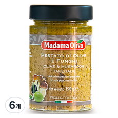 MADAMA OLIVA 蘑菇塔普納醬, 190g, 6個