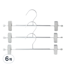 JAJU (JAJU) 鋁製褲裙用衣架, 銀色, 6個