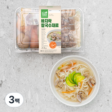 프레시밀 바지락칼국수 재료 모음 밀키트, 750g, 3팩
