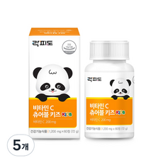 Lacfido 維他命C咀嚼錠兒童 72g, 60片, 5個