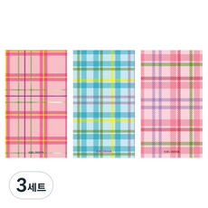 아이씨엘디자인 다꾸 메모지 체크 3종 세트, 핑크2, 블루, 핑크, 3세트