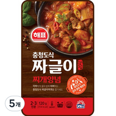 해표 맛집 충청도식 짜글이찌개양념, 120g, 5개