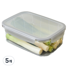 모던하우스 전자레인지 가능한 투명한 밀폐용기 그레이 1.7L, 5개, 단품