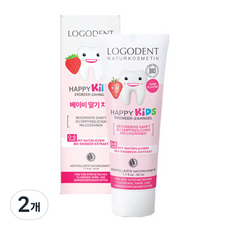 Logodent 快樂兒童草莓牙膏, 2個, 50ml