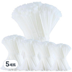 O-ON 束線帶 5種 x 100入 組, 白色, 5套