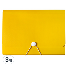 코히모 아코디언 파일 13분류 클리어 인덱스 케이스 4W149, 3개, 옐로우