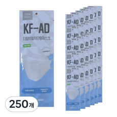 더탑 비말차단용 마스크 대형 KF-AD, 1개입, 250개, 화이트