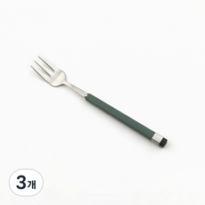 보겐 스퀘어 투톤 커트러리 티포크, 올리브 + 실버, 3개