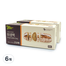 Maygreen 위생백 30 x 45 cm, 대(L), 250개입, 6개