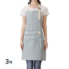 누심비 줄무늬 앞치마, 블루, 3개