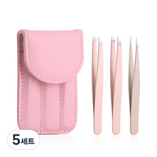 高級鑷子 3件組, 5組, 粉色