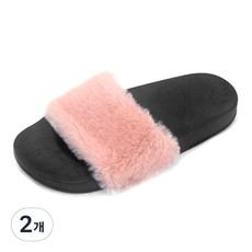 Market Gamsung毛絨室內拖鞋, 粉色