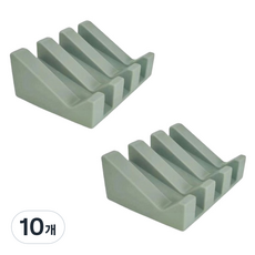 防滑矽膠馬卡龍色系香皂架, 淺綠色, 10個