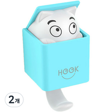 H리빙 귀여운 고양이 후크, 2개, 블루