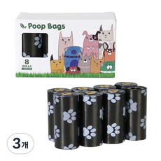 플래닛풉 풉백 배변봉투 120p, 블랙, 8개입, 3개