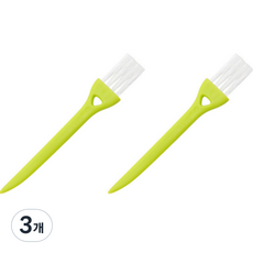 圓形握柄 刮鬍刀縫隙灰塵迷你清潔刷 綠白色, 2入, 3個
