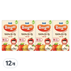요미요미 100% 유기농 주스 사과 배, 125ml, 12개 125ml, 12개