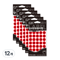 Petit 彩色分類標籤 數字索引貼紙 20-412R, 12個, 13頁