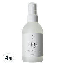 순백수 히노키 스프레이 탈취제 본품, 4개, 100ml