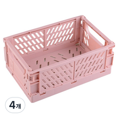 맙소샵 파스텔 접이식 다용도 수납 폴딩박스 BRP2084, 핑크, 4개
