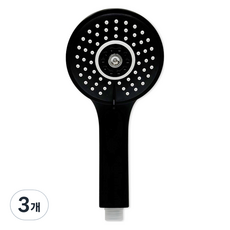 아쿠아듀오 3기능 샤워헤드, 3개, 블랙