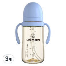 유비맘 시그니처 빨대컵, 280ml, 3개, 바다