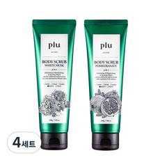플루 오리지널 바디스크럽 화이트 머스크 200g + 석류 200g세트, 4세트
