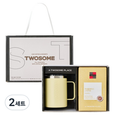 A TWOSOME PLACE 簡約禮品組 黃色 + 購物袋, 2套, 即溶咖啡 30入 + 不鏽鋼馬克杯