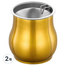 캐시리치 심플한 냄새차단 재떨이 7.7 x 9 cm, 옐로우, 2개