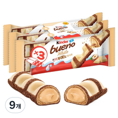 kinder 健達 Bueno 白巧克力 T2 2入, 39g, 9個