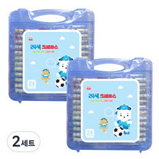 영아트 크레파스 블루 2p, 24색, 2세트