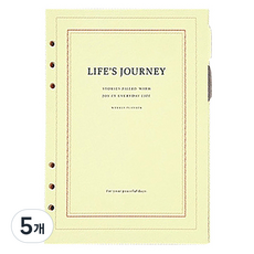 아이코닉 저니 6공 바인더 만년 플래너 다이어리 속지 A5 세트 02 프리 위클리, 176매입, 5개