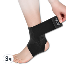 스카위즈 가벼운 탄력 발목 보호대 보강 롱 와이드 블랙, 3개