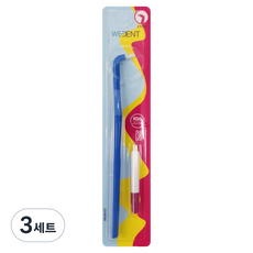 WEDENT 威登 單束毛牙刷 細軟毛 藍色 + 牙間刷 SS 細刷毛組合, 3套