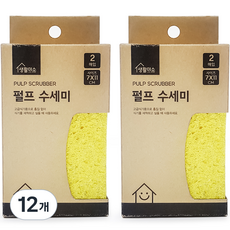 생활미소 펄프 수세미, 2개, 12개