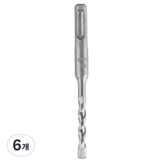 델리 툴즈 SDS Plus 텅스텐 스틸 다용도 해머 드릴 지름 6mm x 110mm 실버 EDH-Y06110, 6개