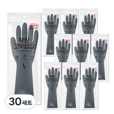 롯데이라이프 착한 고무장갑, 다크그레이, 대(L), 30세트
