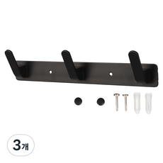 올고르 3구 옷걸이, 블랙, 3개