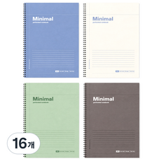 탐사 미니멀 뜯어쓰는 스프링 노트 A4 65p, 혼합색상, 16개