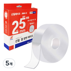 신일테이프 실리콘 나노 접착겔 초강력 양면 테이프 30mm x 5m, 투명, 5개