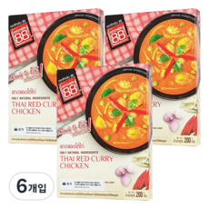 홈쿡 타이 레드치킨카레 1인분, 200g, 6개