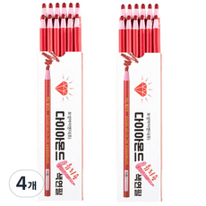 BosungInd 鑽石牌玻璃用色鉛筆 紅色 12入, 1色, 4個