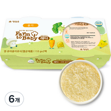 팜투베이비 레디 실온이유식 중기, 두부청경채죽, 110g, 6개