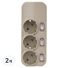 Turnon Milk Tab 多功能延長線 3孔, 2.5m, 摩卡拿鐵色, 2個