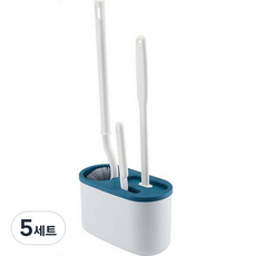 soonZAM 壁掛式馬桶清潔工具 清潔刷 + 馬桶刷 + 清潔刷組, 淺藍色, 5套