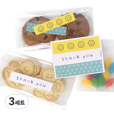 핸즈픽 동심 직사각 스티커 3종 x 20p 세트, 혼합색상, 3세트