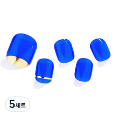 젤팡 센스있는 블루 패디 팁 유광, 혼합색상, 5세트